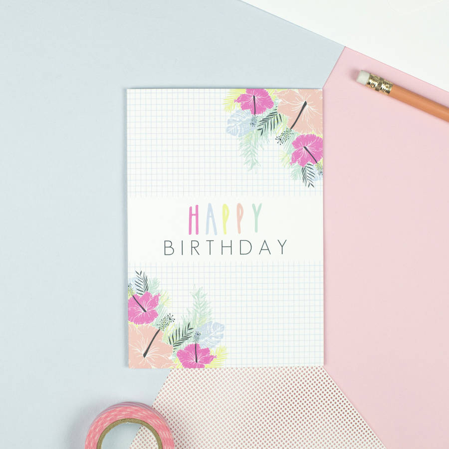 'Happy Birthday' Tropical Palms Card By Alice Perry Designs ...