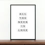 'All You Need Is Love' Typography Poster, thumbnail 1 of 2