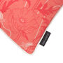 Poppy Coral Patterned Cotton Cushion, thumbnail 4 of 6