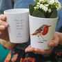 Personalised Robin Plant Pot / With Winter Bird Seeds, thumbnail 1 of 3