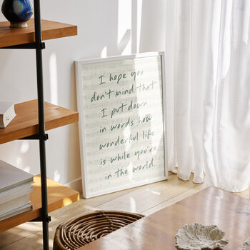 Personalised Music Lyrics Print | Custom Quote Wall Art, 4 of 7