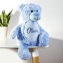 Large Personalised Blue Fluffy Bear, thumbnail 1 of 3