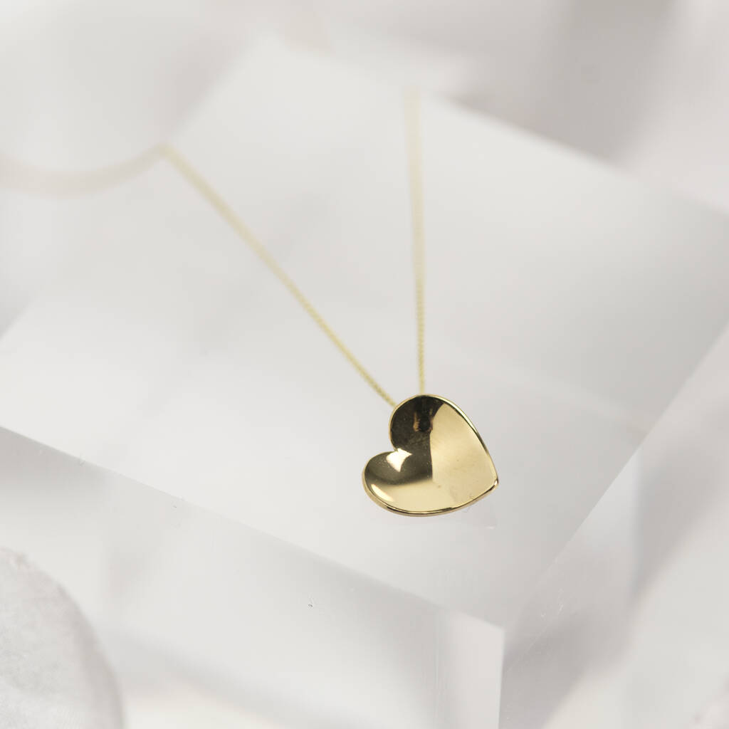 Handmade Solid Gold Concave Heart Necklace By Ruby Tynan Jewellery ...