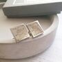 Engraved Square Doodle Artwork Cufflinks, thumbnail 1 of 4