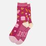 Baking Cakes Women's Bamboo Ankle Socks Pink, thumbnail 4 of 5