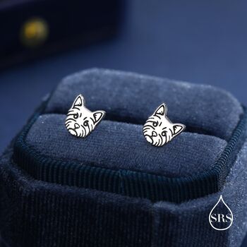 Sterling Silver Yorkshire Terrier Stud Earrings, 6 of 12