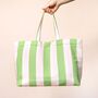 Wide Pink And Green Striped Tote Bag, thumbnail 4 of 4