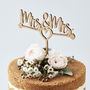 Mrs And Mrs Heart Wooden Wedding Cake Topper, thumbnail 2 of 5