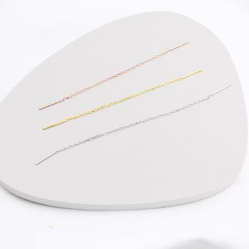 Sterling Silver Ear Threader Various Length Options, 2 of 9