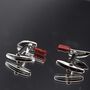 Chef’s Knife Cufflinks Silver And Red Kitchen Gift For Food Lovers And Chefs, thumbnail 5 of 6