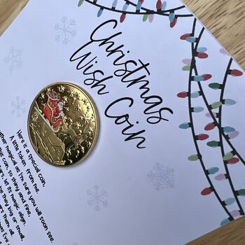 Christmas Wish Coin, Gold Plated Commemorative Coin, 5 of 8