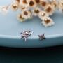 Sterling Silver Mismatched Ninja And Ninja Shuriken Star Stud Earrings, thumbnail 6 of 12