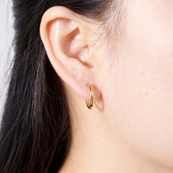 Gold 18 Mm Minimalistic Everyday Hoops, 2 of 7
