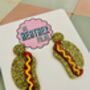 Hot Dog Glitter Resin Earrings, thumbnail 5 of 5