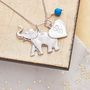 Elephant Necklace Lucky Charm With Birthstones, thumbnail 1 of 4