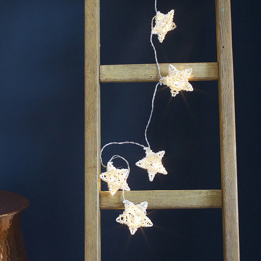 Rattan Star Battery Fairy Lights By Lights4fun Notonthehighstreet Com Rattan Star Battery Fairy Lights