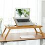 Adjustable Bamboo Laptop Desk With Tilting Surface, thumbnail 1 of 5