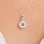 Personalised Sterling Silver September Aster Birth Flower Necklace, thumbnail 1 of 9