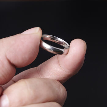 Minimalistic 5mm Engraved Silver Band Ring Unisex, 6 of 11