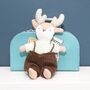 Mini Boy Reindeer Soft Toy With Personalised Case, thumbnail 2 of 5