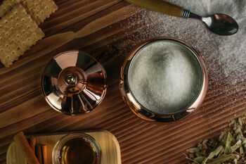 Handmade Copper Sugar Bowl With Lid, Tin Lined Inside, 6 of 6