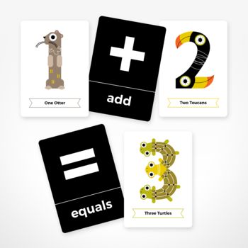 Educational Animal Numbers Flash Cards, 4 of 9