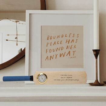 Personalised Mini Cricket Bat With Clock, 6 of 7