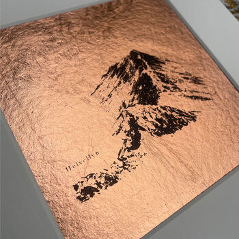 'Lake District Mountains' Copper Leaf Silkscreen Print, 10 of 12