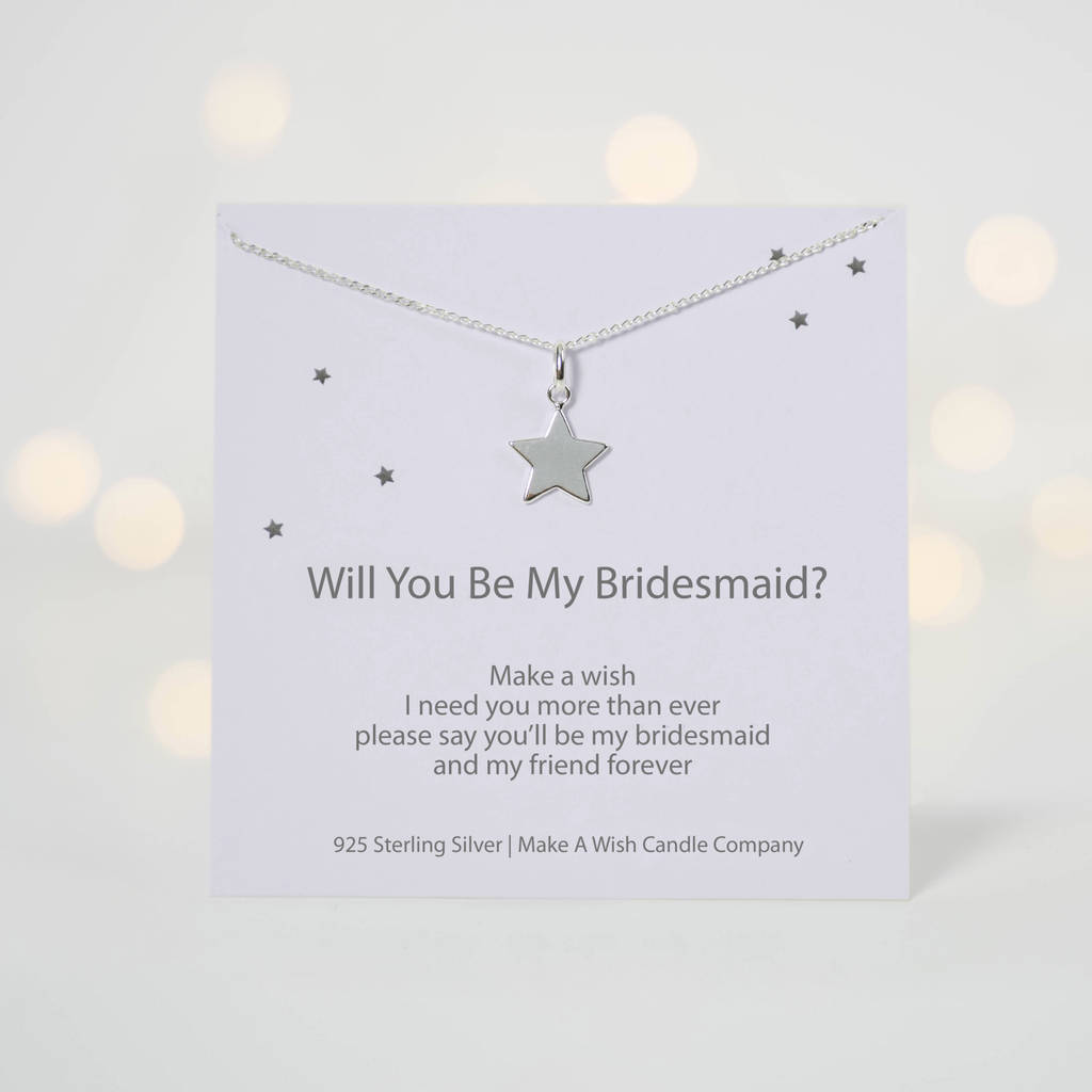 Will You Be My Bridesmaid Silver Wish Necklace