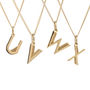 Gold Art Deco Initial Necklace, thumbnail 10 of 12