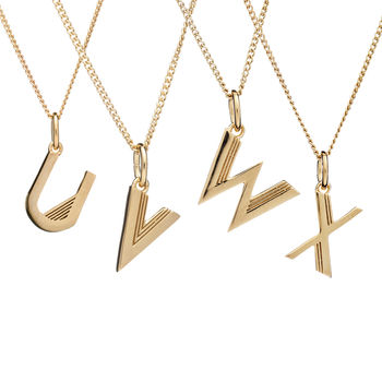 Gold Art Deco Initial Necklace, 9 of 11