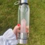 Rose Quartz Crystal Glass Water Bottle For Self Love, thumbnail 3 of 6