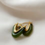 Green Molten Resin Hoop Earrings, thumbnail 3 of 3