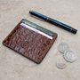 Handmade Small Leather Card Holder. 'The Marco Croco', thumbnail 7 of 9