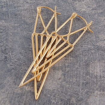 Aztec Geometric Sterling Silver Drop Earrings, 3 of 5