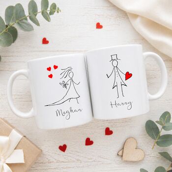 Couples Wedding Pencil Mr And Mrs Mug Set, 2 of 6