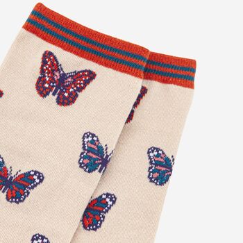 Women's Butterfly Print Bamboo Socks, 3 of 4