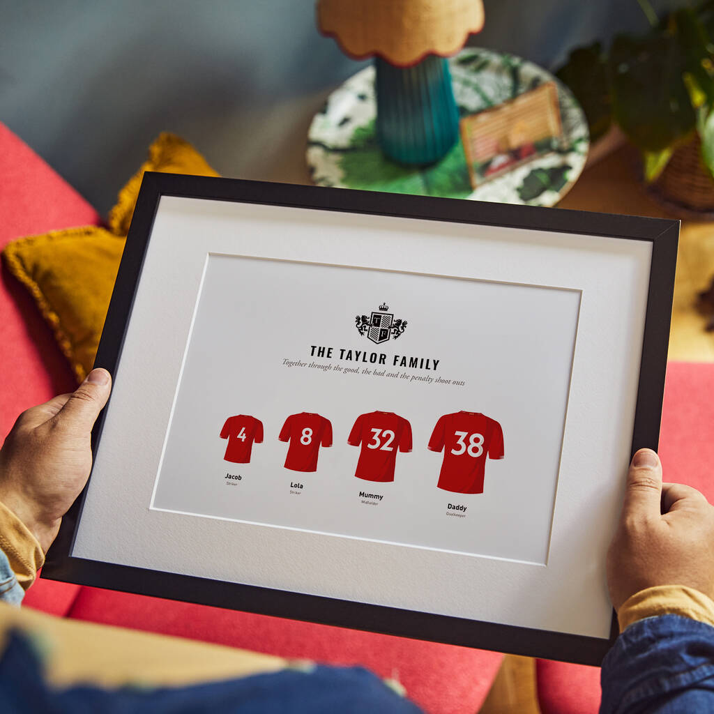 Personalised Football Family Team Framed Print, 1 of 9