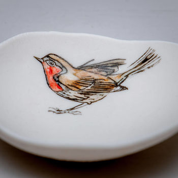 Robin Illustrated Porcelain Storage Bowl, 3 of 6