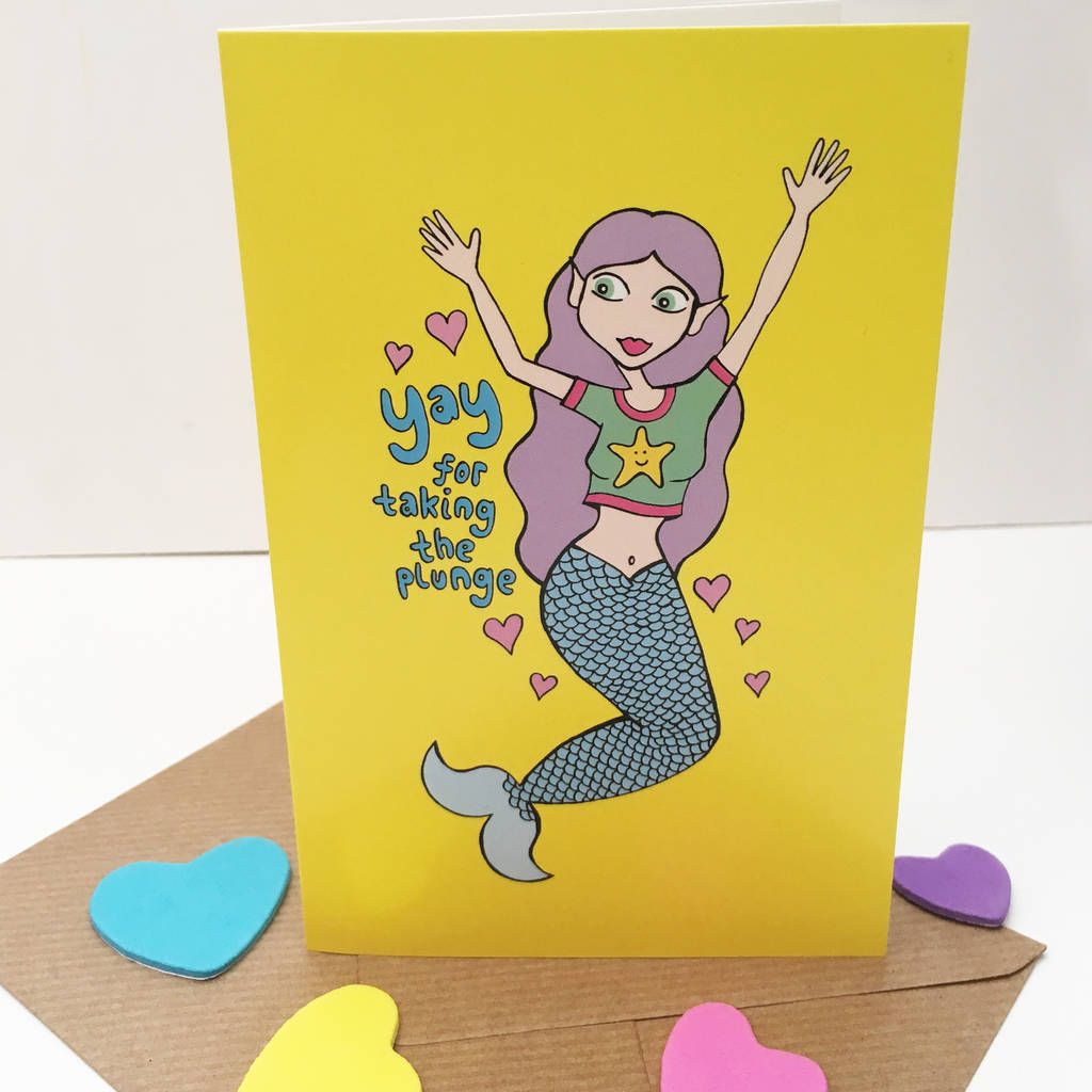 Mermaid New Job Card By Ladykerry Illustrated Gifts ...