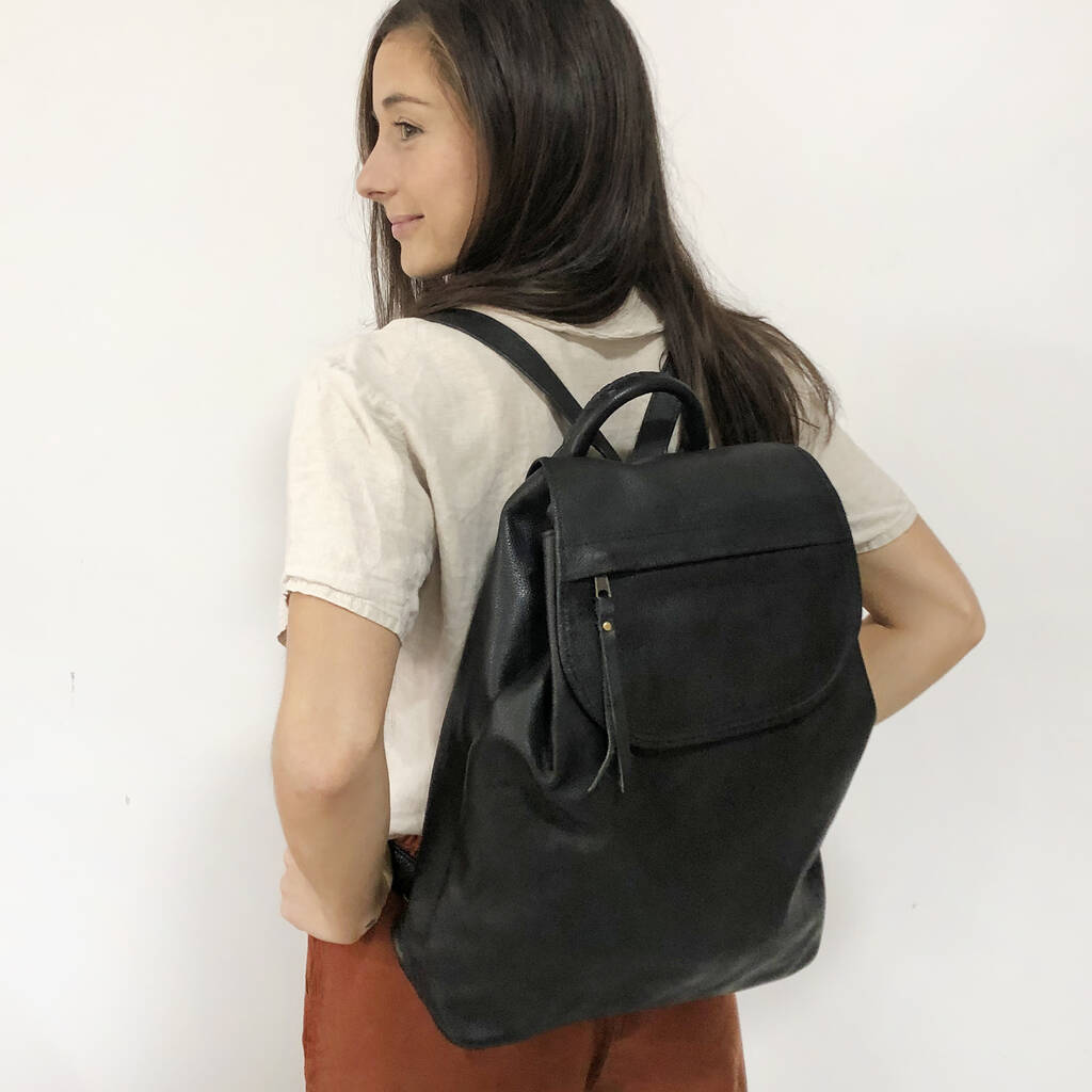 Fair Trade Stylish Versatile Leather Rucksack Backpack By Aura Que ...