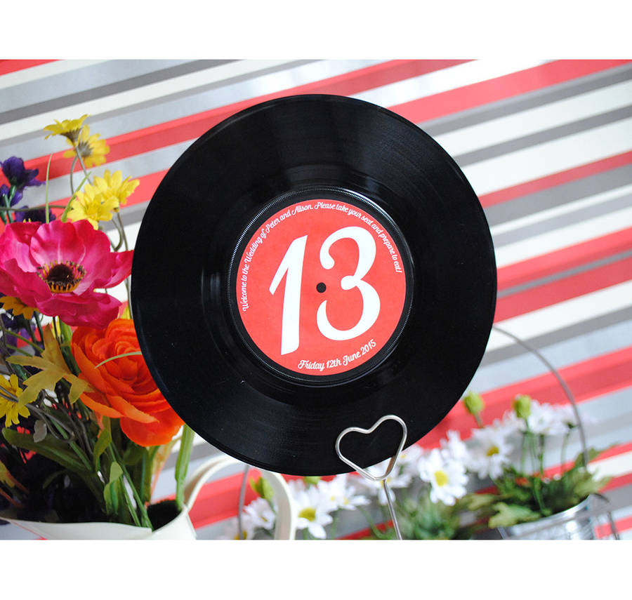 Vinyl Record Wedding Table Numbers / Names, 1 of 12