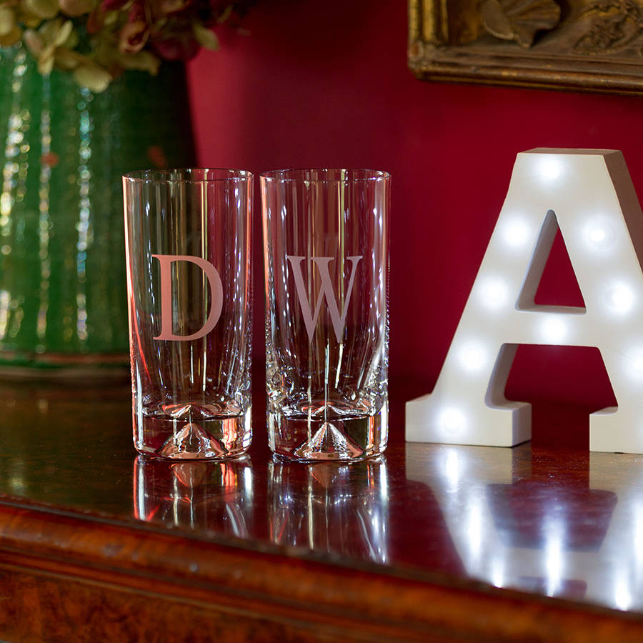 pair of initial tumblers by inkerman london