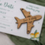 Lemon Theme Wedding Boarding Pass Save The Date With Wooden Magnetic Plane, thumbnail 4 of 6