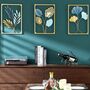 Subtle Soft Shades Of Blue And Gold Wall Art Decor, thumbnail 3 of 11