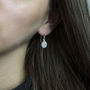 Sterling Silver Dangly Moonstone Oval Earrings, thumbnail 2 of 3