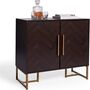 Dark Wood Sideboard Storage Cabinet With Parquet Design, thumbnail 1 of 7