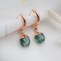 Moss Agate Hoop Earrings, thumbnail 1 of 11