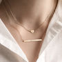 Personalised Heart And Skinny Bar Layering Necklace Set, thumbnail 1 of 5