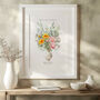 Personalised Birth Month Flower Print | Best Friends' Birth Month Blooms, thumbnail 1 of 3